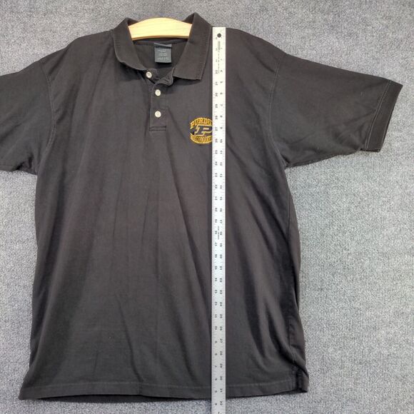 Pro Edge Men's Purdue Boilermakers Polo Shirt Black XL Short Sleeve Straight Hem - Picture 11 of 13